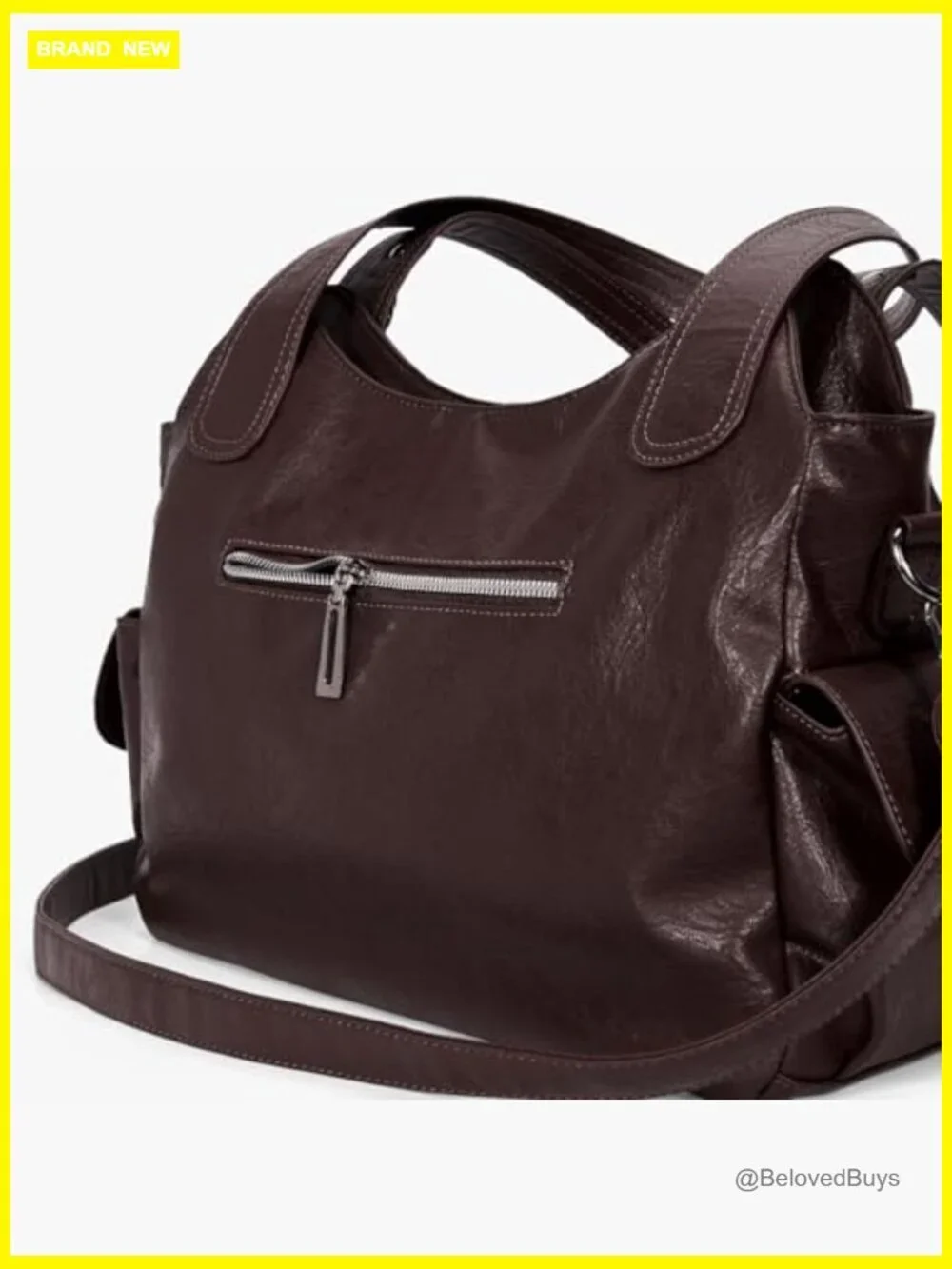 Slouchy Hobo Shoulder Bag Soft Leather Tote Crossbody Y2k Satchel